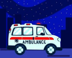 nuit de transport en ambulance vecteur
