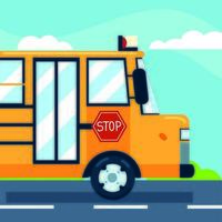 transport en autobus scolaire vecteur