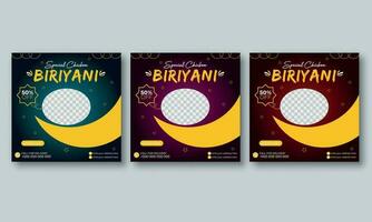 biriyani social médias Publier conception modèle pour votre restaurant vecteur