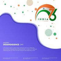 76 année content indépendance journée Inde, 15e août, modèle pour affiche, bannière, publicité, ou salutation carte vecteur