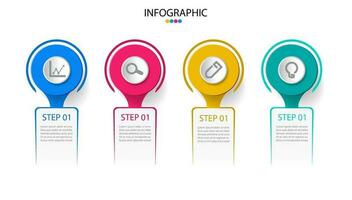 vecteur infographie cercle conception modèle avec avoir 4 les options ou pas