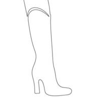femme démarrage un ligne continu. des chaussures concept bannière. ligne art contour vecteur illustration isolé sur blanc Contexte.