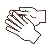 icône de ligne de poignée de main de geste de main de langue des signes vecteur