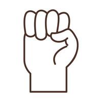 geste de la main en langue des signes indiquant l'icône de la ligne de la lettre e vecteur