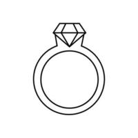 bague icône vecteur. mariage illustration signe. bijou symbole. gemme logo. vecteur