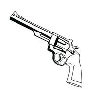 revolver main pistolet noir et blanc vecteur