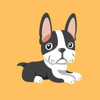 dessin animé mignonne Boston terrier chien vecteur