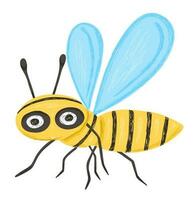 dessin animé main tiré abeille personnage vecteur