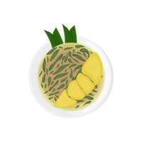 Frais dawet cendol durian la glace illustration logo vecteur