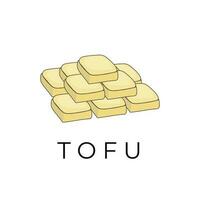 Tofu dessin animé vecteur illustration logo