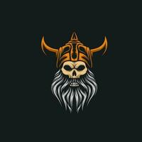 vecteur crâne viking logo ilustration