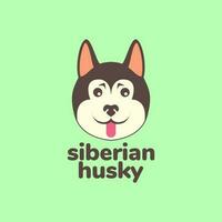 animal animaux domestiques chien chiot sibérien rauque mignonne mascotte dessin animé logo conception vecteur