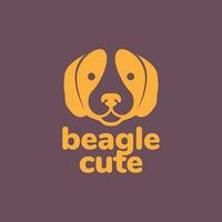 beagle tête animaux domestiques chien mascotte dessin animé plat moderne minimal logo icône vecteur illustration