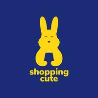 animal animaux domestiques lapin lièvre animal de compagnie magasin achats sac moderne mascotte logo conception vecteur