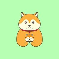 animal animaux domestiques chien akita inu famille mascotte mignonne dessin animé logo conception vecteur