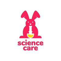 animal animaux domestiques lapin laboratoire verre science mascotte logo conception vecteur