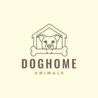 animal animaux domestiques chien jack russel terrier des os Accueil animal de compagnie magasin lignes art Facile cercle logo conception vecteur