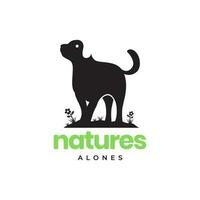 seul chien animaux domestiques fleur moderne minimaliste mascotte logo vecteur icône illustration