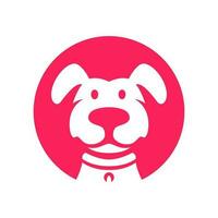 chien animaux domestiques femelle minimal moderne mascotte dessin animé plat logo vecteur icône illustration