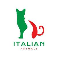 italien chat animaux domestiques ethnique mascotte moderne minimal logo icône vecteur illustration