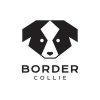 frontière colley chien animaux domestiques polygonal moderne minimal mascotte logo vecteur icône illustration