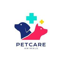 chien animaux domestiques soins de santé se soucier médical clinique malade traitement coloré moderne mascotte logo vecteur icône illustration