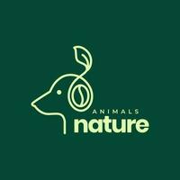 chien animaux domestiques café haricot feuilles boisson la nature lignes minimal mascotte moderne logo vecteur icône illustration