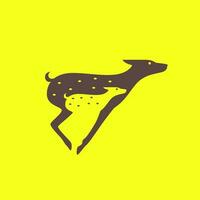 cerf et faon sauter faune savane moderne minimal mascotte logo vecteur icône illustration