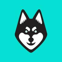 sibérien rauque chien tête mascotte dessin animé coloré moderne minimal logo icône vecteur illustration