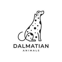 dalmatien chien animaux domestiques asseoir moderne minimal points mascotte logo icône vecteur illustration