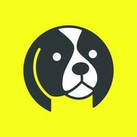 chien animaux domestiques tête cercle géométrique moderne minimal Facile mascotte logo icône vecteur illustration