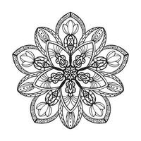 mandala fleur. antique décoratif éléments. Oriental dessin, vecteur illustration. islamique, arabe, Indien, marocain, Espagnol, turc, pakistanais, Chinois, mystique, pufique motifs. coloration livre page