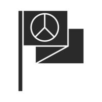 journée internationale des droits de l'homme agitant le drapeau de la paix espoir emblème silhouette icône style vecteur