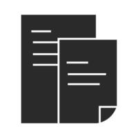 document papiers informations lire silhouette icône style vecteur