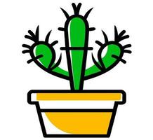 mignonne en forme de cactus pour Icônes et comme un illustration dans une coloration livre. vecteur