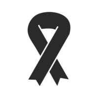 ruban noir sensibilisation symbole silhouette icône style vecteur