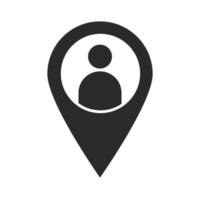 pointeur de navigation avatar destination silhouette icône style vecteur