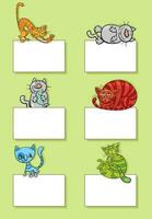 dessin animé chats et chatons avec cartes conception ensemble vecteur