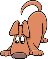 marrant dessin animé reniflement marron chien bande dessinée animal personnage vecteur
