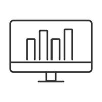 rapport de diagramme d'ordinateur d'analyse de données stratégie d'entreprise et icône de ligne d'investissement vecteur