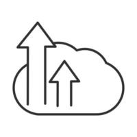 icône de ligne numérique de données de flèches de téléchargement de cloud computing vecteur