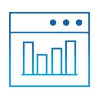 analyse des données site web diagramme finance optimisation gradient ligne bleue icône vecteur