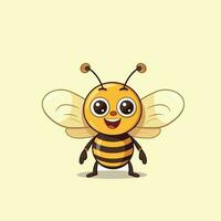 content abeille permanent dessin animé personnage vecteur illustration