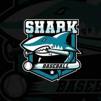 requin mascotte logo conception pour base-ball équipe vecteur