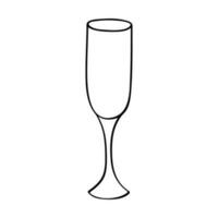 main tiré Champagne verre illustration. du vin boisson clipart dans griffonnage style. Célibataire élément pour conception vecteur