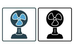 table refroidissement ventilateur icône. icône en relation à électronique, Ménage appareils électroménagers. solide icône style conception. Facile vecteur conception modifiable