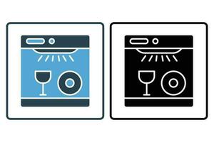 Lave-vaisselle icône. icône en relation à nettoyeur, Ménage appareils électroménagers. solide icône style conception. Facile vecteur conception modifiable