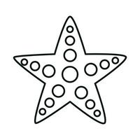 étoile de mer vie marine animal faune style d'icône linéaire vecteur