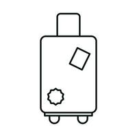 valise moderne de voyage de vacances d'été avec style d'icône linéaire poignée et roues vecteur