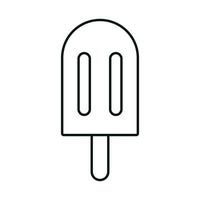 crème glacée au chocolat en bâton style icône linéaire fond blanc vecteur